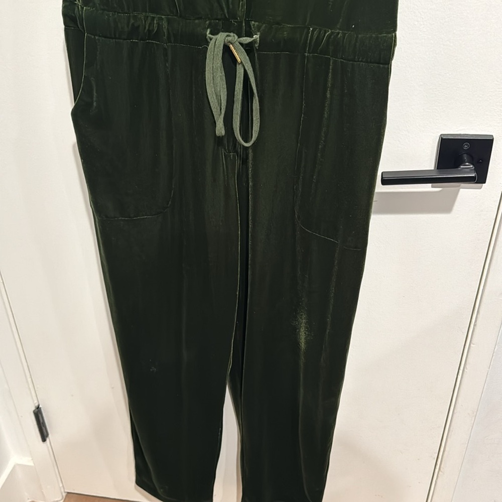 Rolla's Velvet Olive Green Short-Sleeve Jumpsuit - Picture 2 of 3